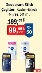 NİVEA DEODORANT STİCK ÇEŞİTLERİ KADIN/ERKEK 50 ML fiyat ve kampanya bilgisi